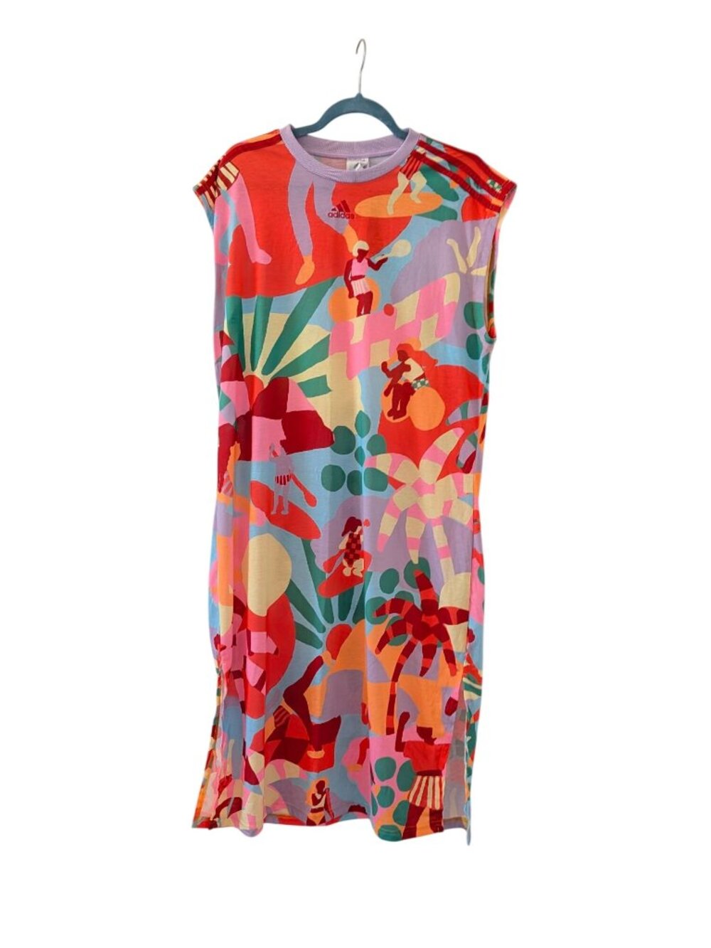 Adidas x Farm Rio Multicolor Graphic Sleeveless Dress With Side Slits